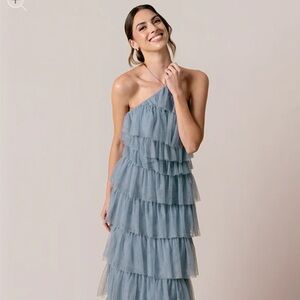 Revelry Carrie Tulle Dress Sky Blue